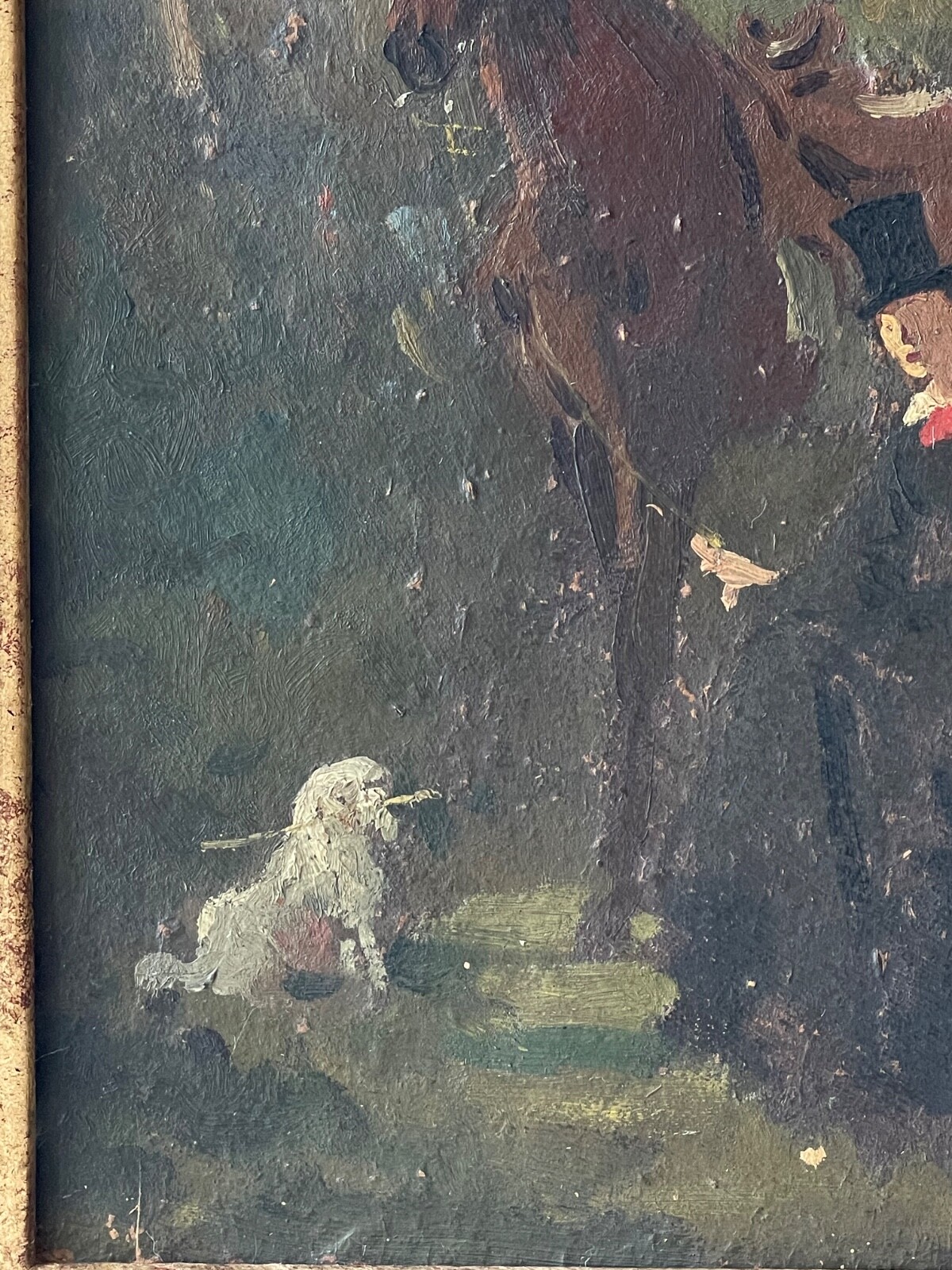 19th French Impressionism EDOUARD MANET ? Oil – Horsewoman and his Dog