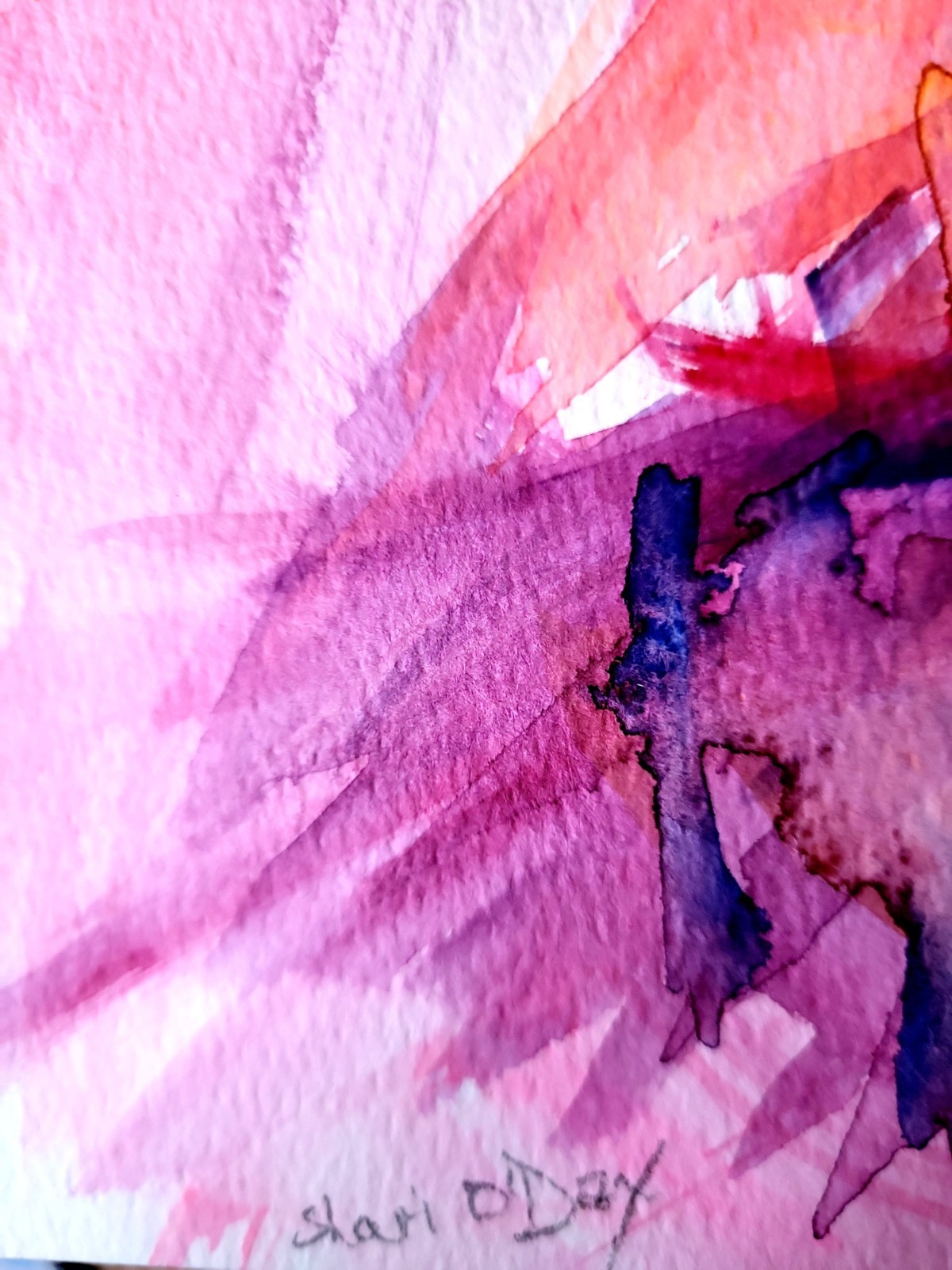 Original Expressionistic Acrylic Watercolor Painting 9 X 12 Paper Art