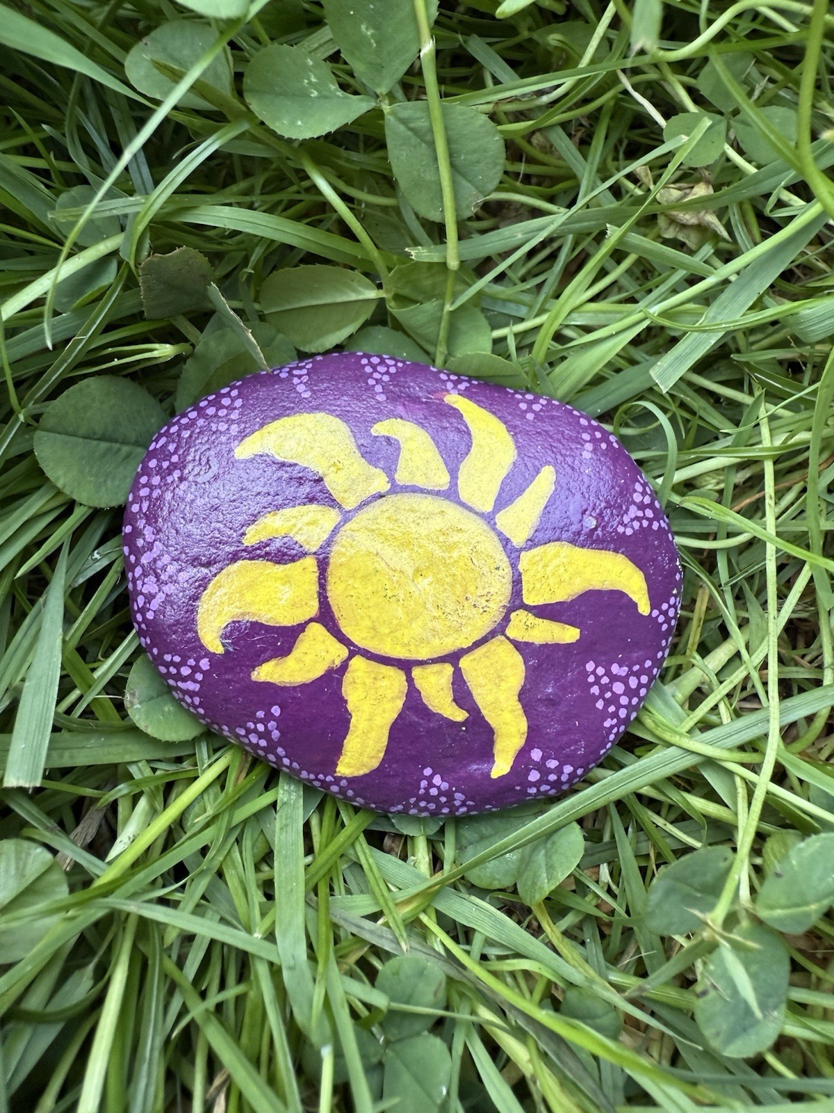 Hand Painted Tangled Sun Rock