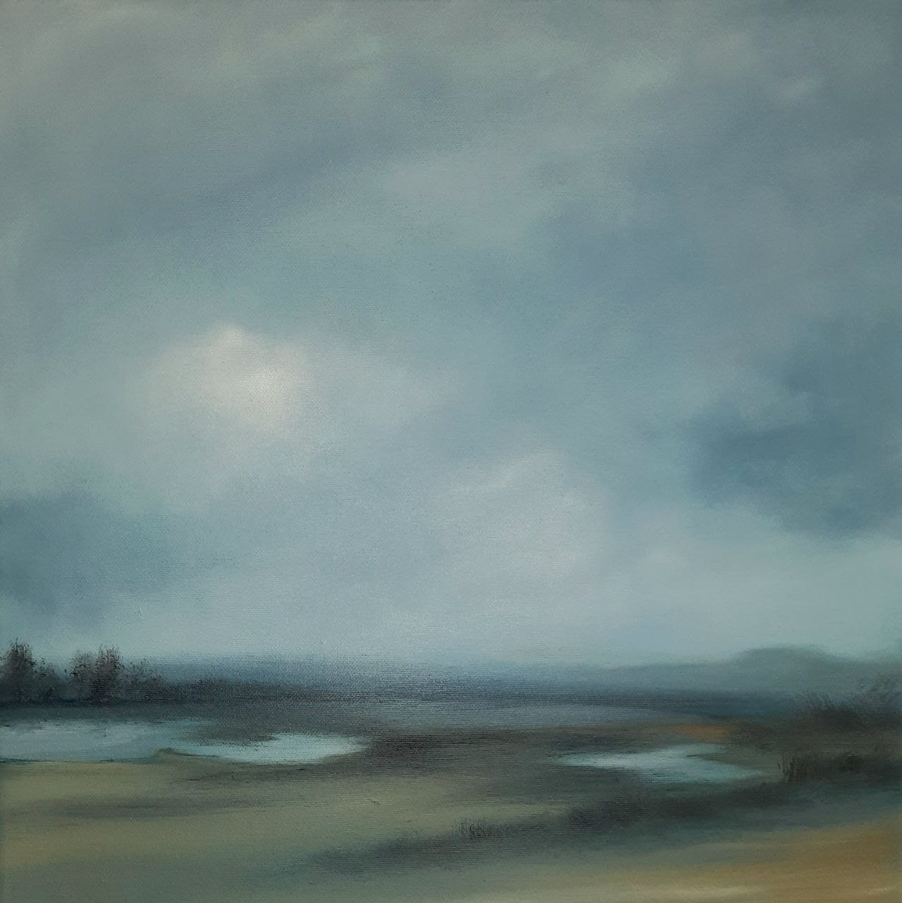 art 656 original painting Oil on canvas 15.7×15.7 in (40×40 cm) Landscape modern