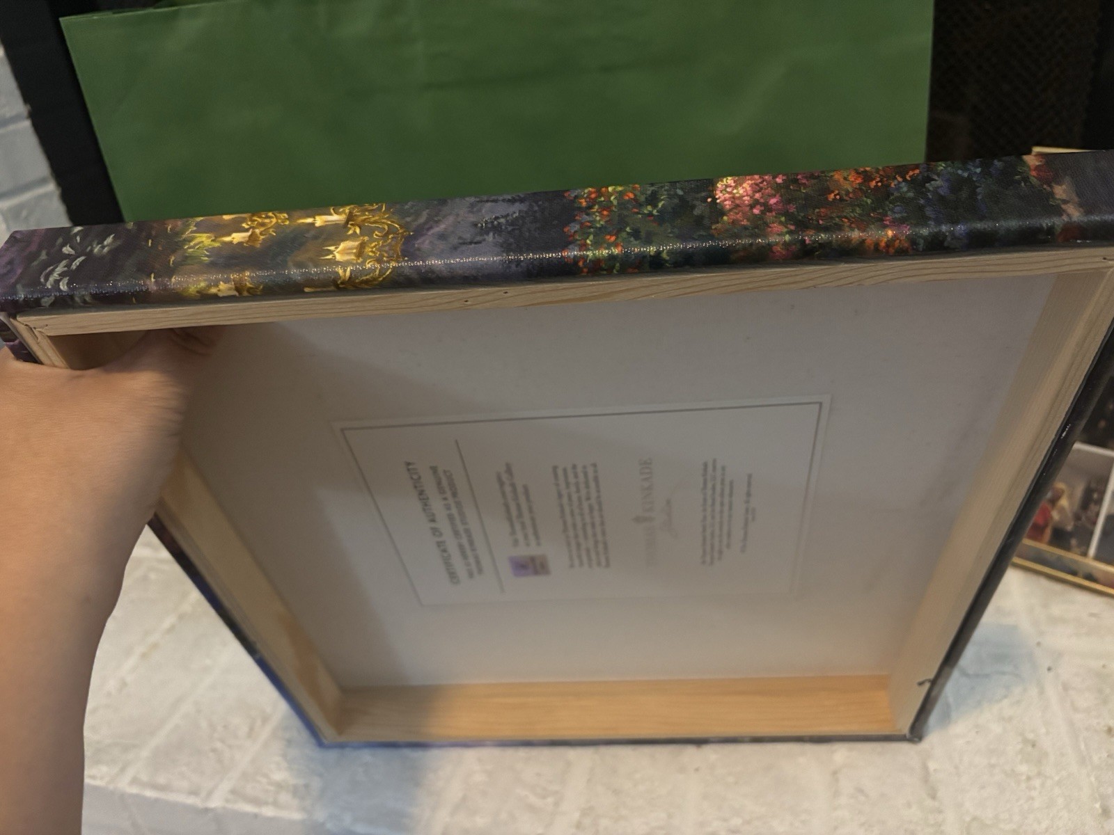 Thomas Kinkade Studios Disney Beauty and the Beast Canvas Wall Art 14×14 COA EUC