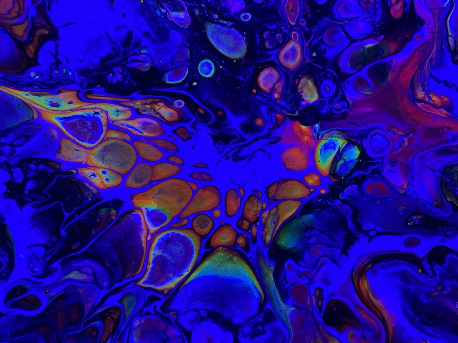 Abstract Neon UV Reactive Acrylic Canvas Painting Handmade Art 8×8 butterfly