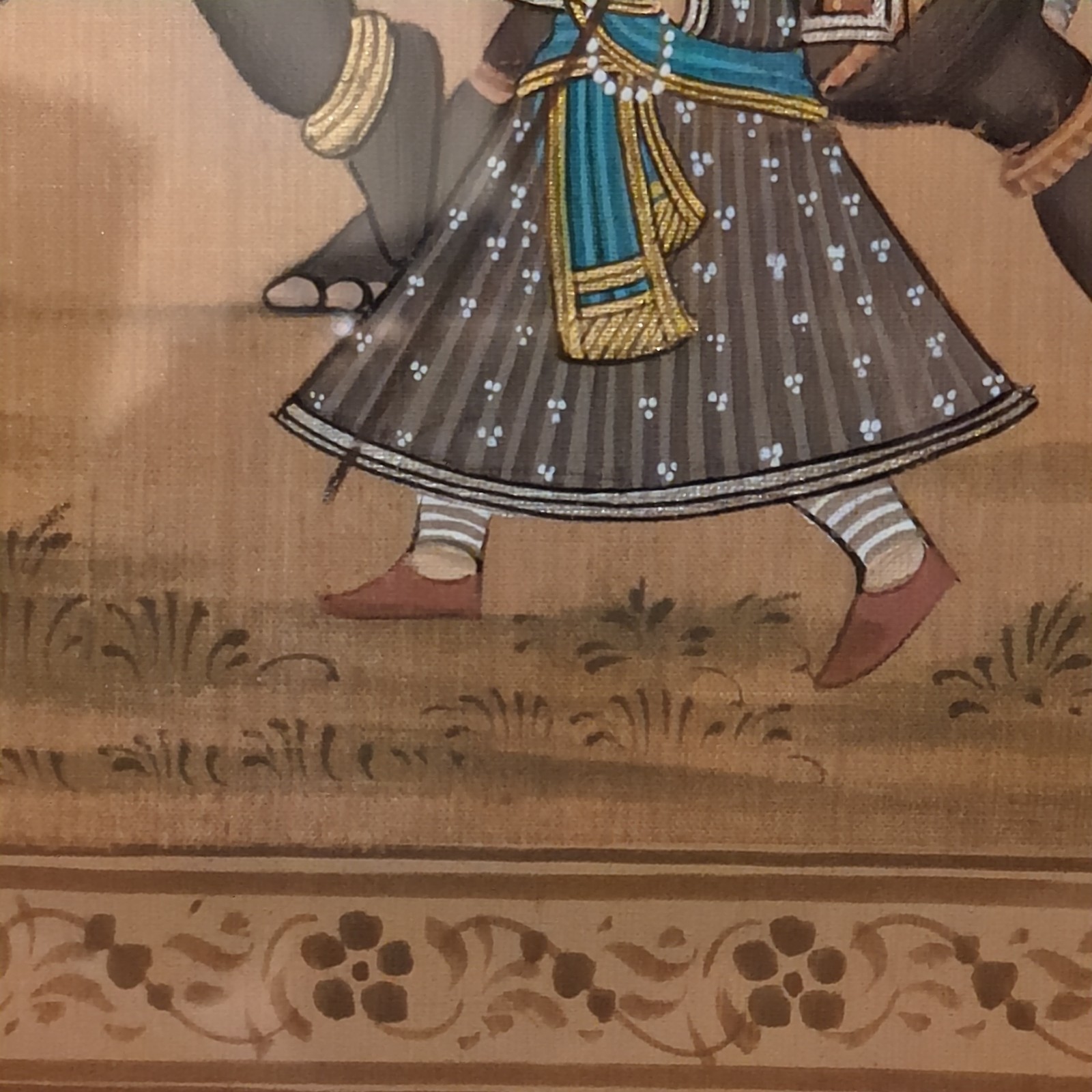 Rajasthan Maharajah Handmade Indian Royal Ethnic Procession Folk Silk Painting