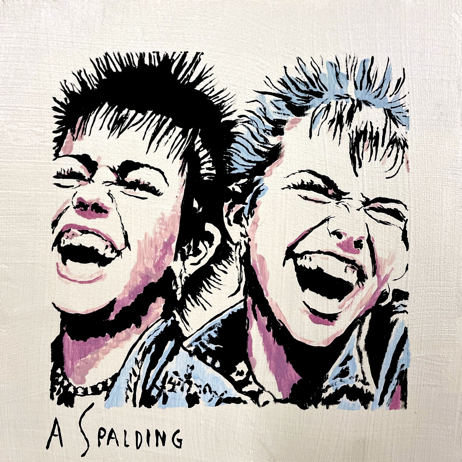 Alex Spalding Signed Framed Portrait Art on hardboard, Contemporary Style