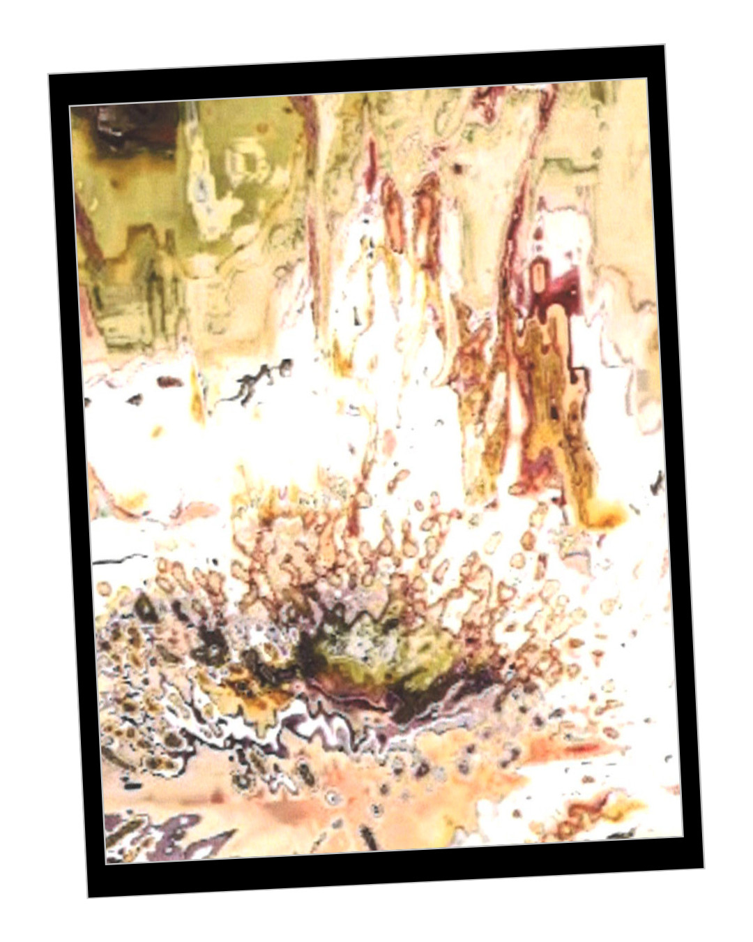 Mitak Artist Signed ACEO Miniature Art Print Abstract Collage 2.5″ x 3.5″ Inches