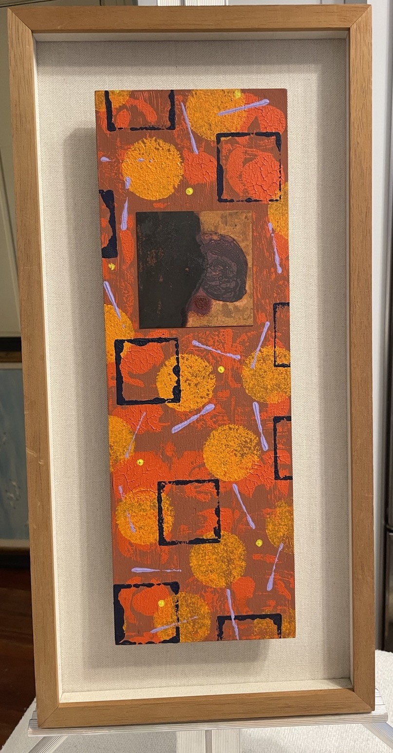 FLOATER FRAMED ORIGINAL ARTIST CONTEMPORARY MODERN ABSTRACT MIXED MEDIA SIGNED