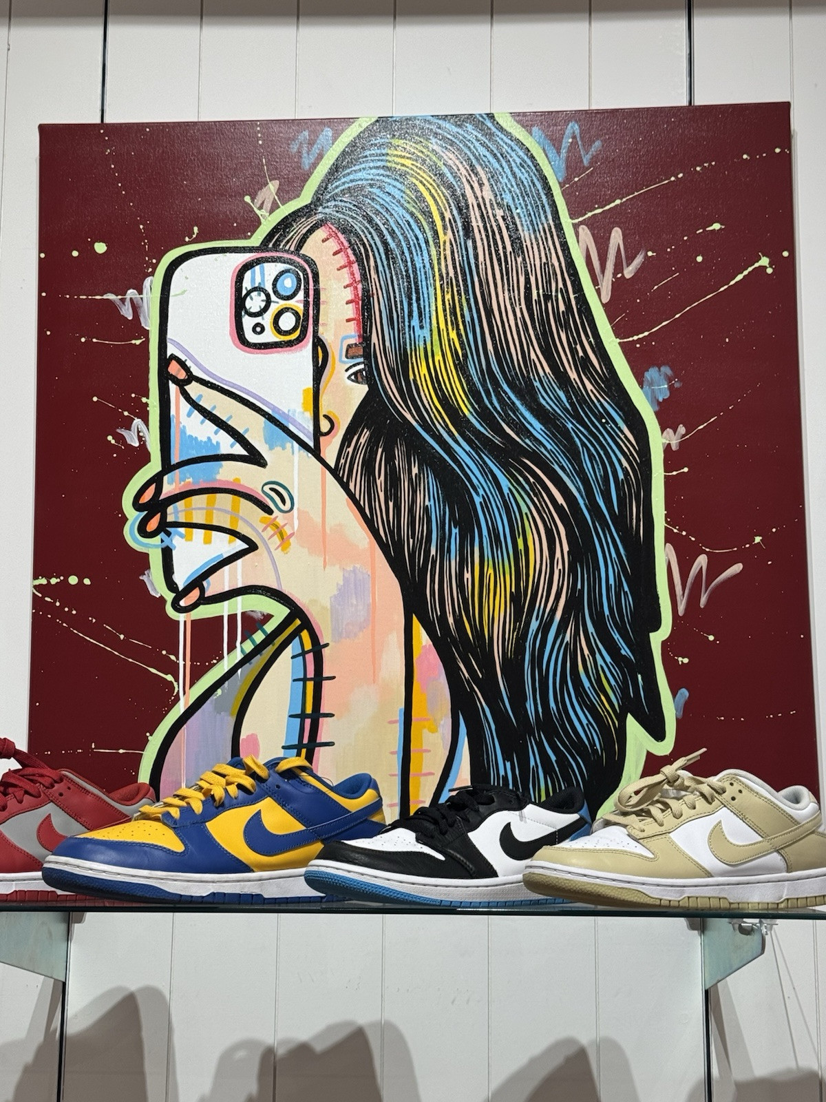 Mirror Pic Mixed Media Painting 30 x 30 Inches