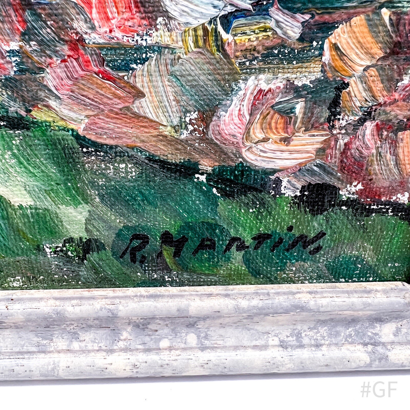 Vintage Ölgemälde gerahmt, mit Bilderrahmen signiert R. Martin | 43x53cm