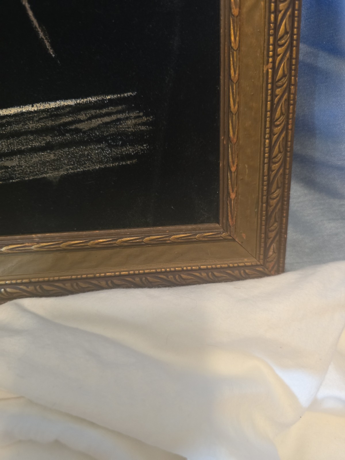 Vntg 70’S MCM Equestrian Western Framed Black Velvet Horse Head Painting -READ