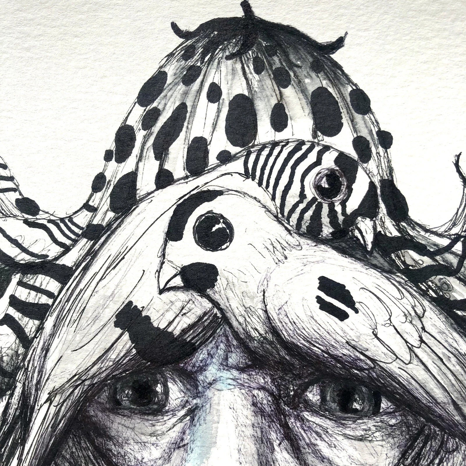 ALAIN DONATE HERNANDEZ ORIGINAL MIXED MEDIA ACRYLIC,INK ON CARDBOARD 8″X 11″
