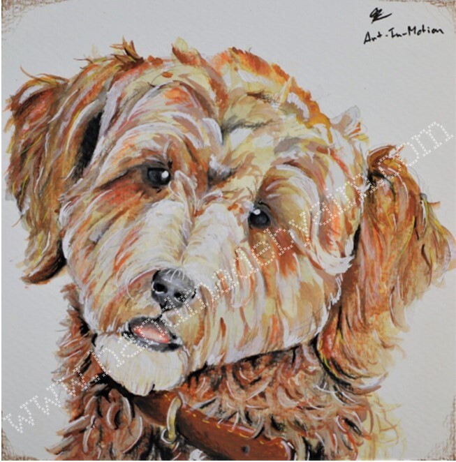Custom Mixed Media Pet Portraits From Your Photo 7″x7″ Commission Gift Dog/Cat