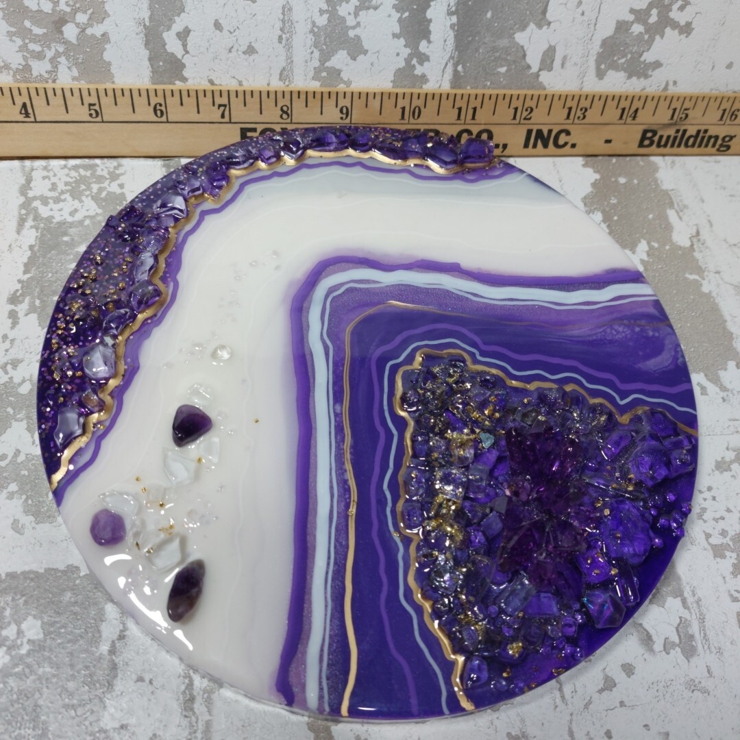 Resin Art Work Amethyst Resineode February Birthstone Gold River London Ontario