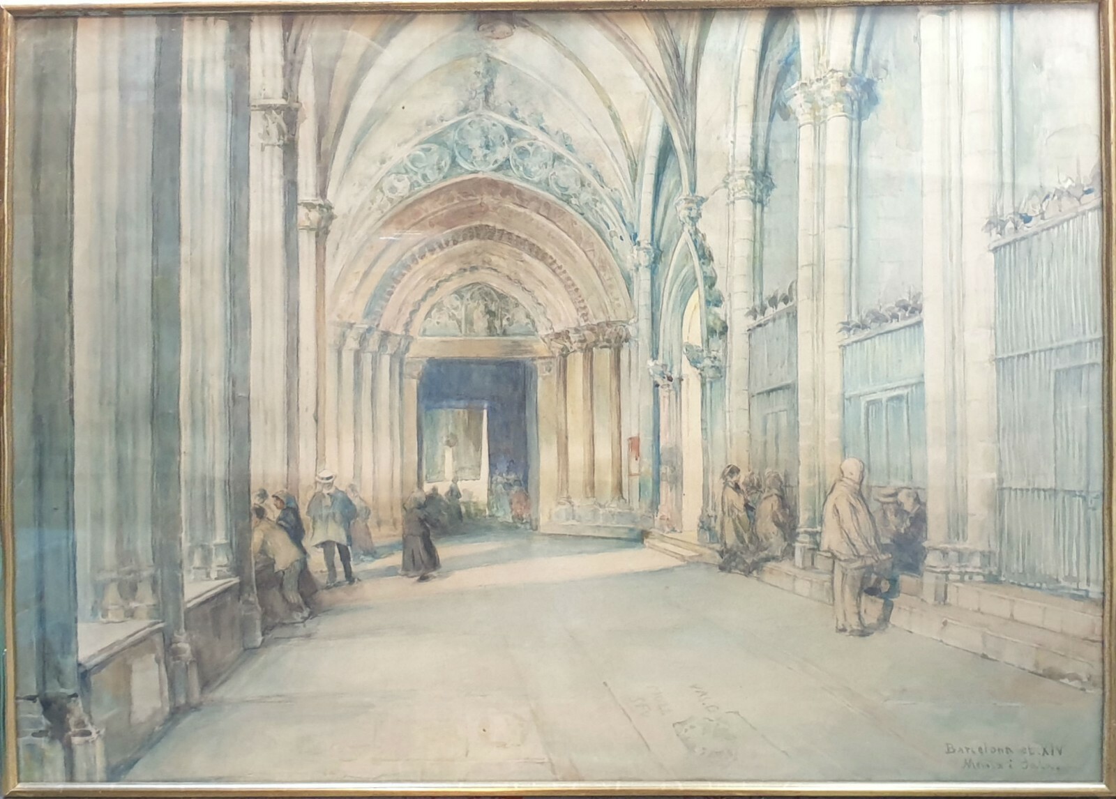 CLOISTER ENTRY. WATERCOLOR ON PAPER. MANUEL MENSA SALAS. 1914
