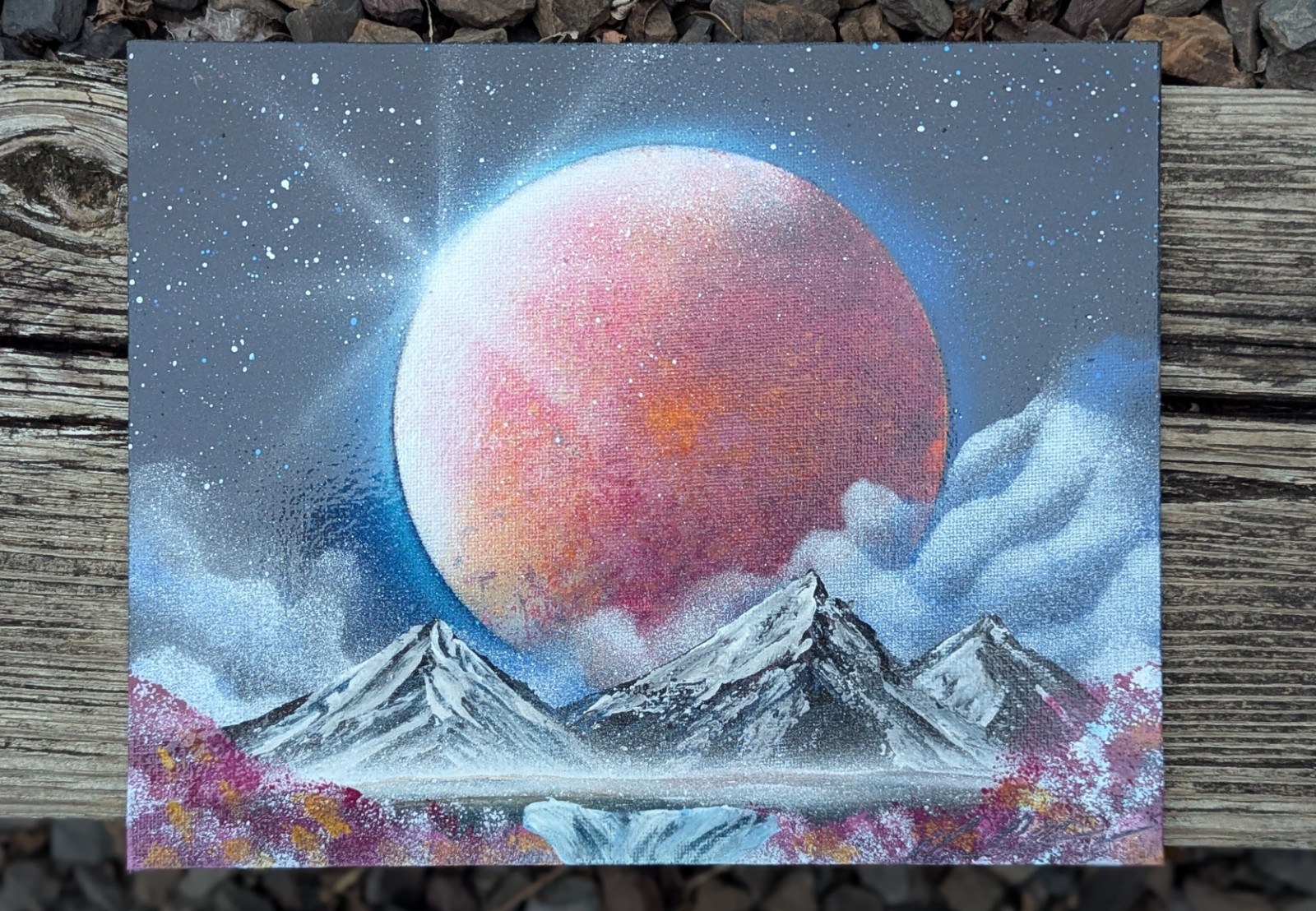 The Regal Giant, Spray Art on 8×10 Canvas. Original Work, signed.