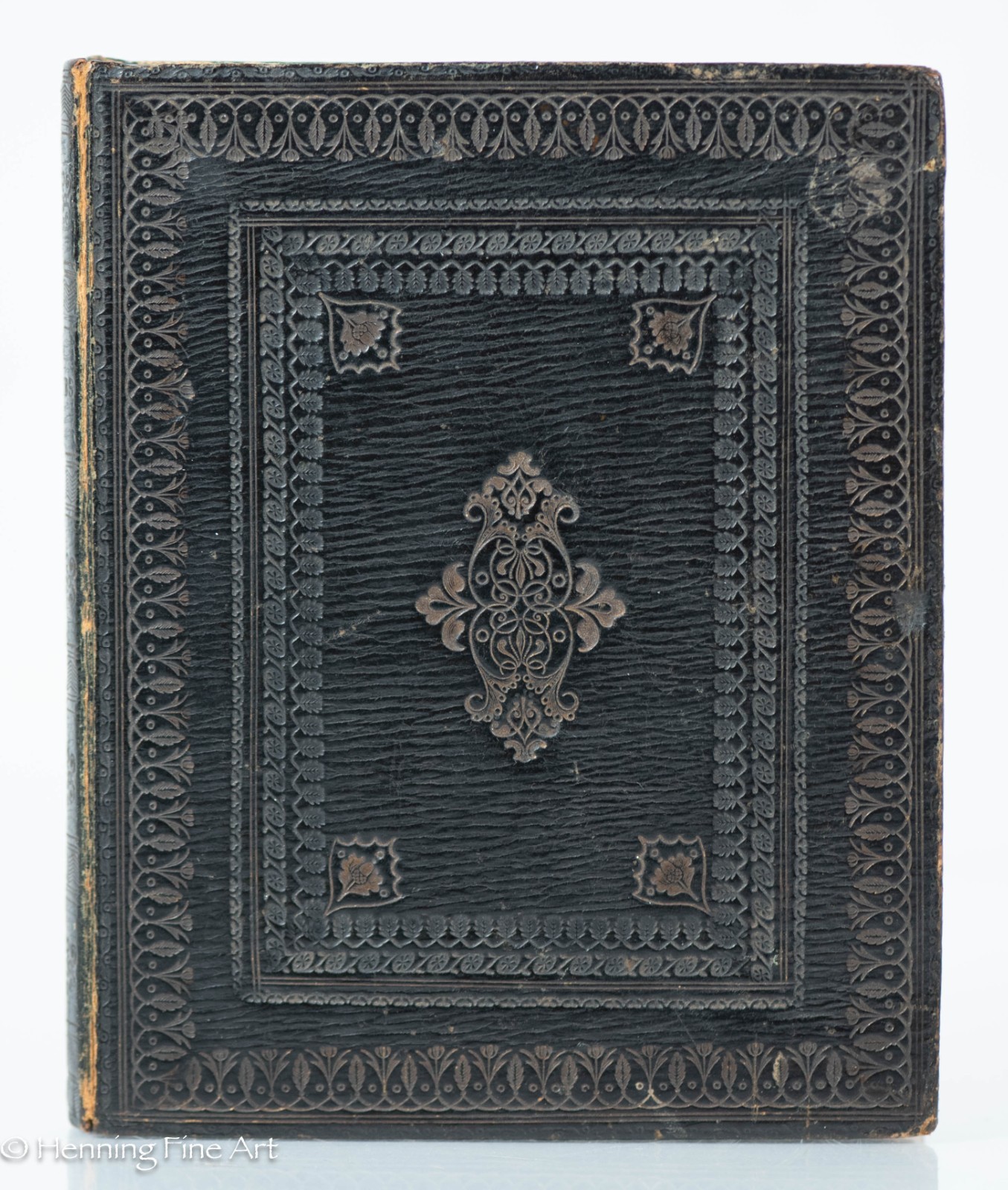 Exceptional Antique Miniature Portrait Painting – Lord Byron in Custom Book Case