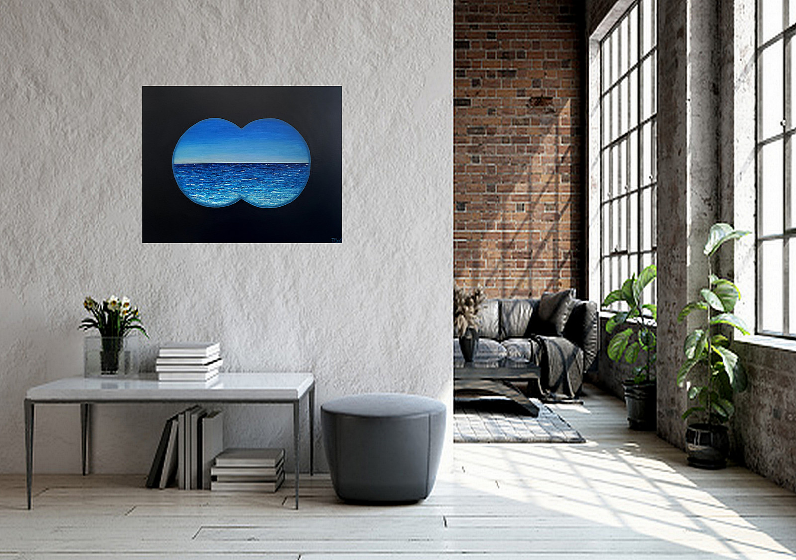 Original Acrylic Seascape painting «Looking for the Summer», 22″x28″x0.75″