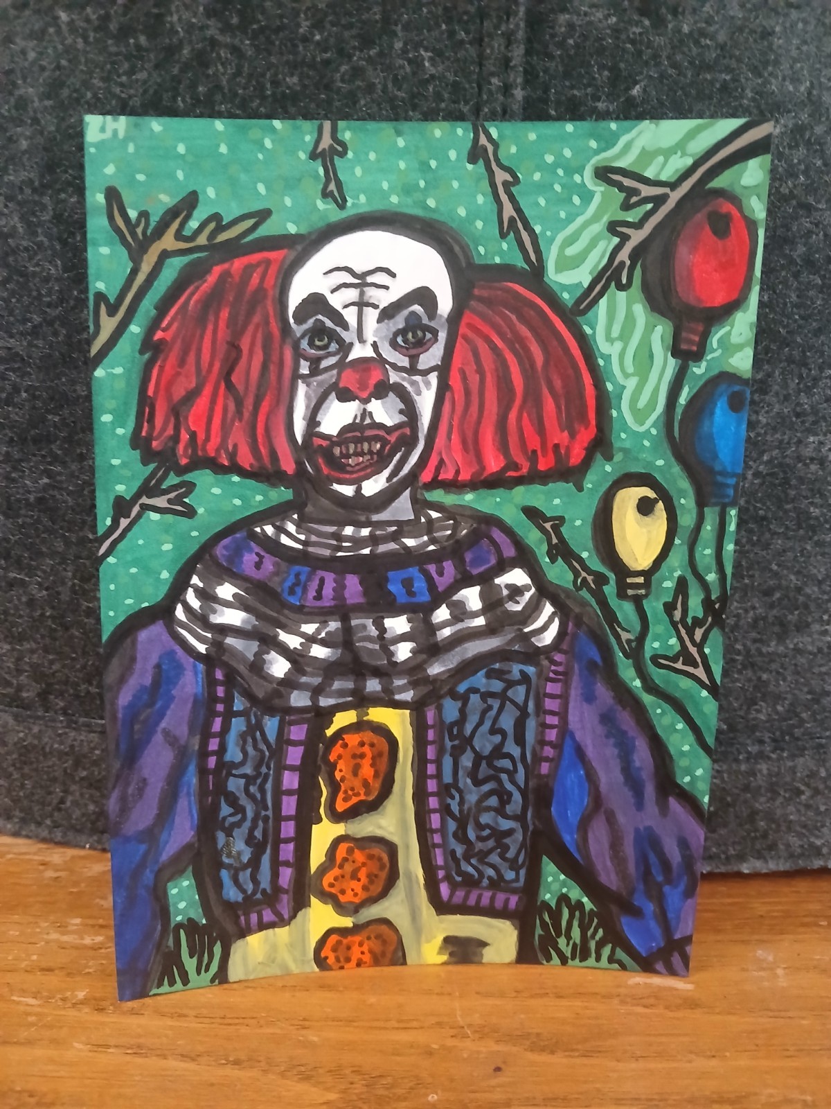 Drawing Painting Tim Curry Pennywise It Clown Horror Stephen King Derry Balloon