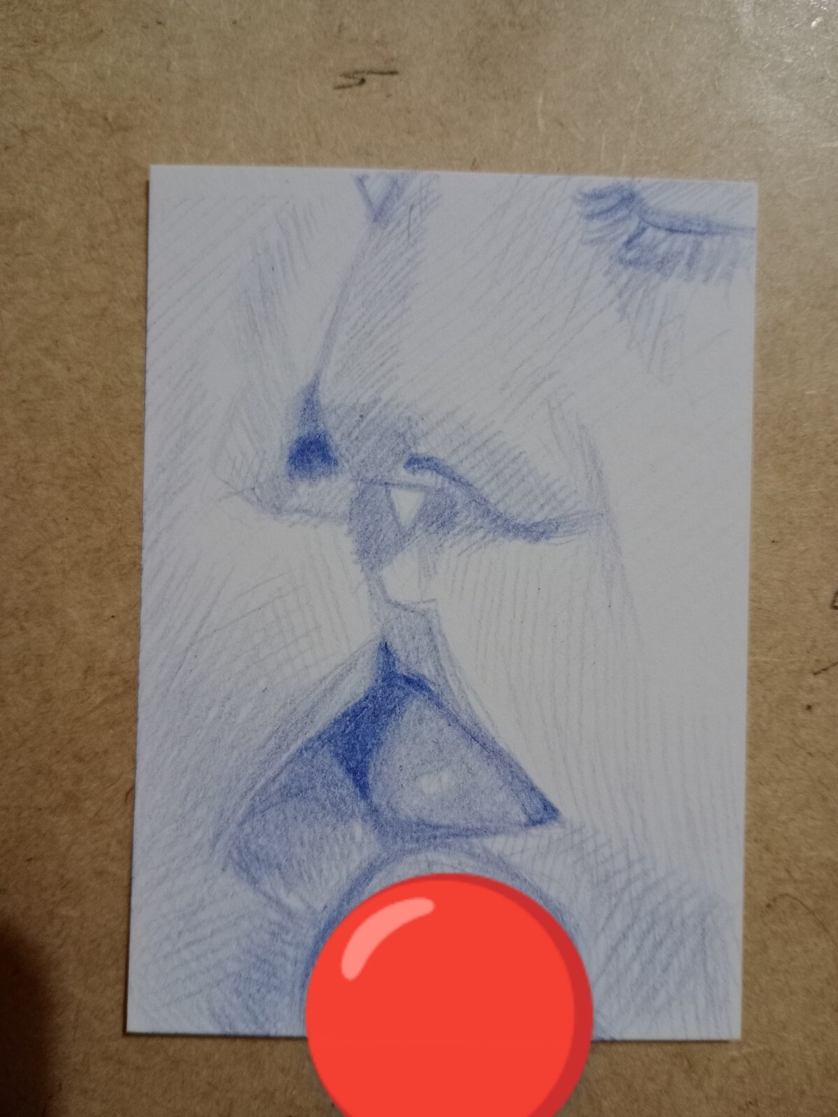 Female Sexy ACEO Art Sketch 2.5″x3.5 Risque ATC Monochrome Blue