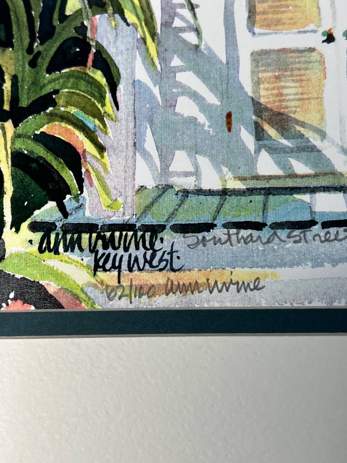 Ann Irvine painting Signed Numbered Matted Key West Southard Street