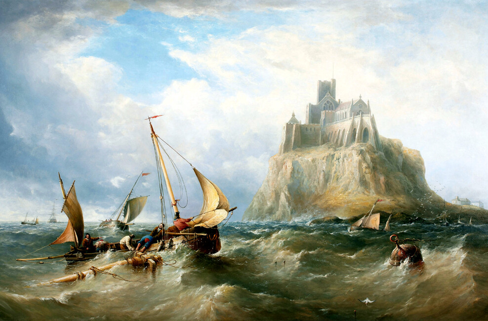 Home decor Castle on the island oil paintings Canvas Giclee Art Print L2317