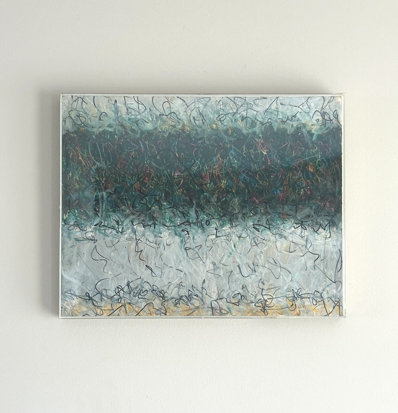 Vtg Abstract Expressionist Original Painting MCM Signed 1971 Open (Spring) Tempo