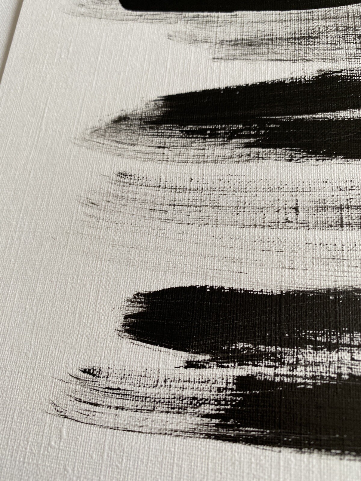 Abstract Acrylic Original Hand Painting On Canvas Paper 9X12 Wall Art Black