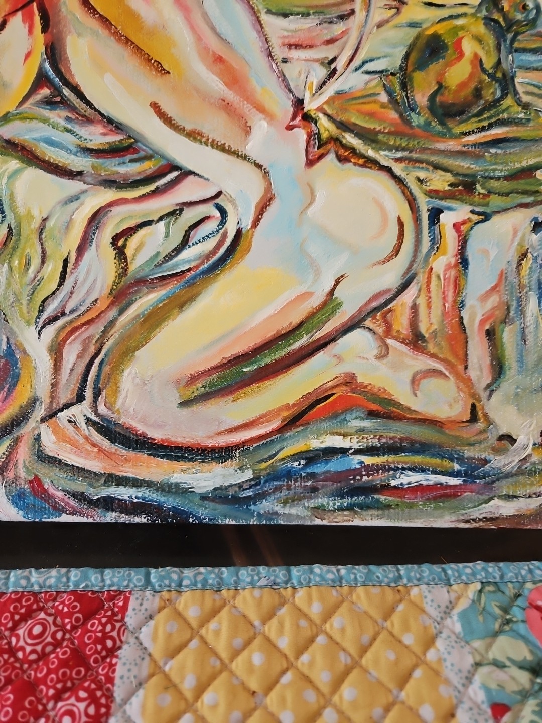 Original VTG 1984 Abstract Art Oil On Linen «The Hook» By Michael B.Stuart