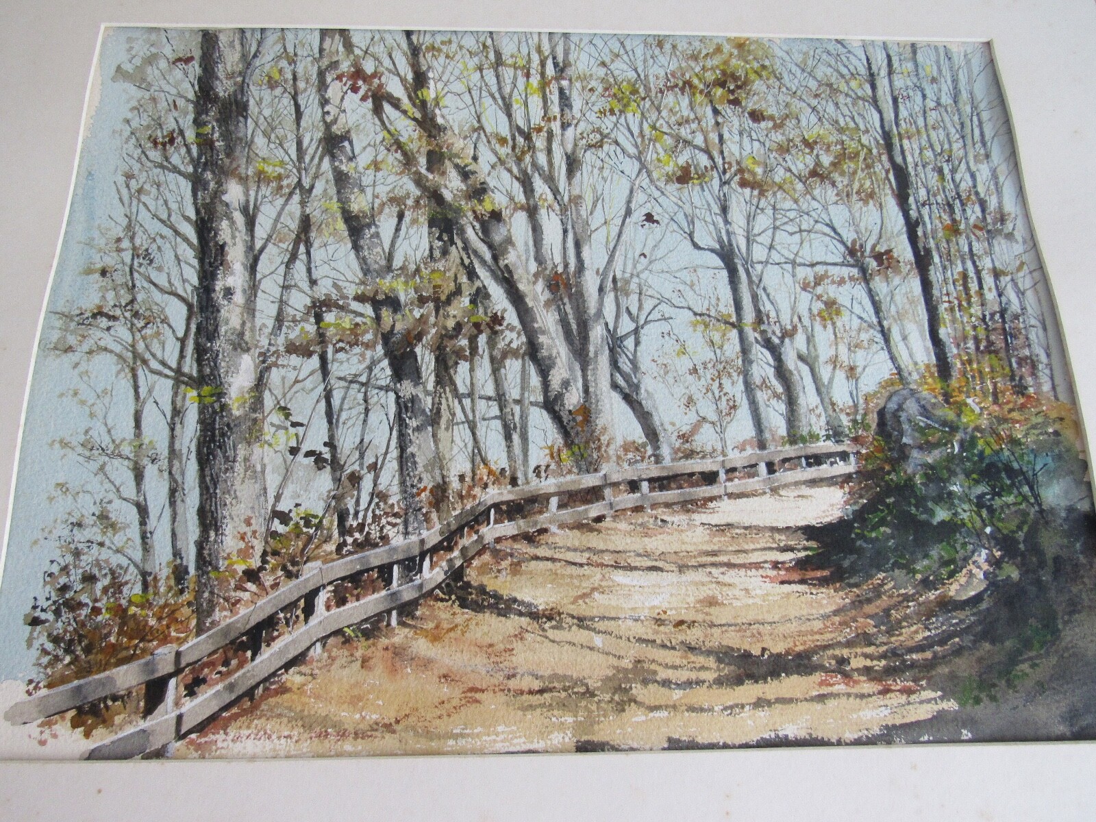 Charles T. Haight Watercolor Truman Whitehouse Windowsill & Landscape 21″x16″