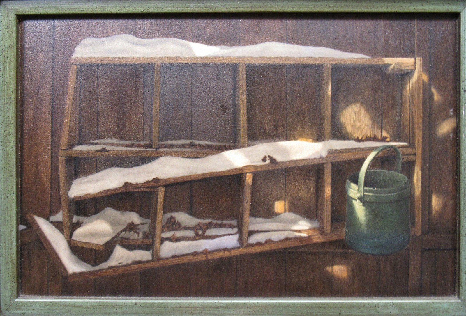 Paul Lipp Realist Still Life Ptg of Snowy Old Barn Listed Connecticut Artist
