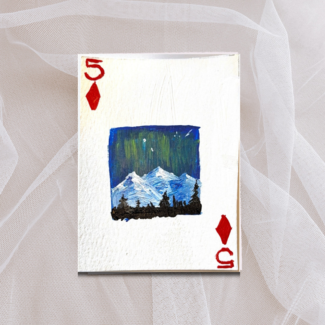 ACEO original painting landscape – mountain range