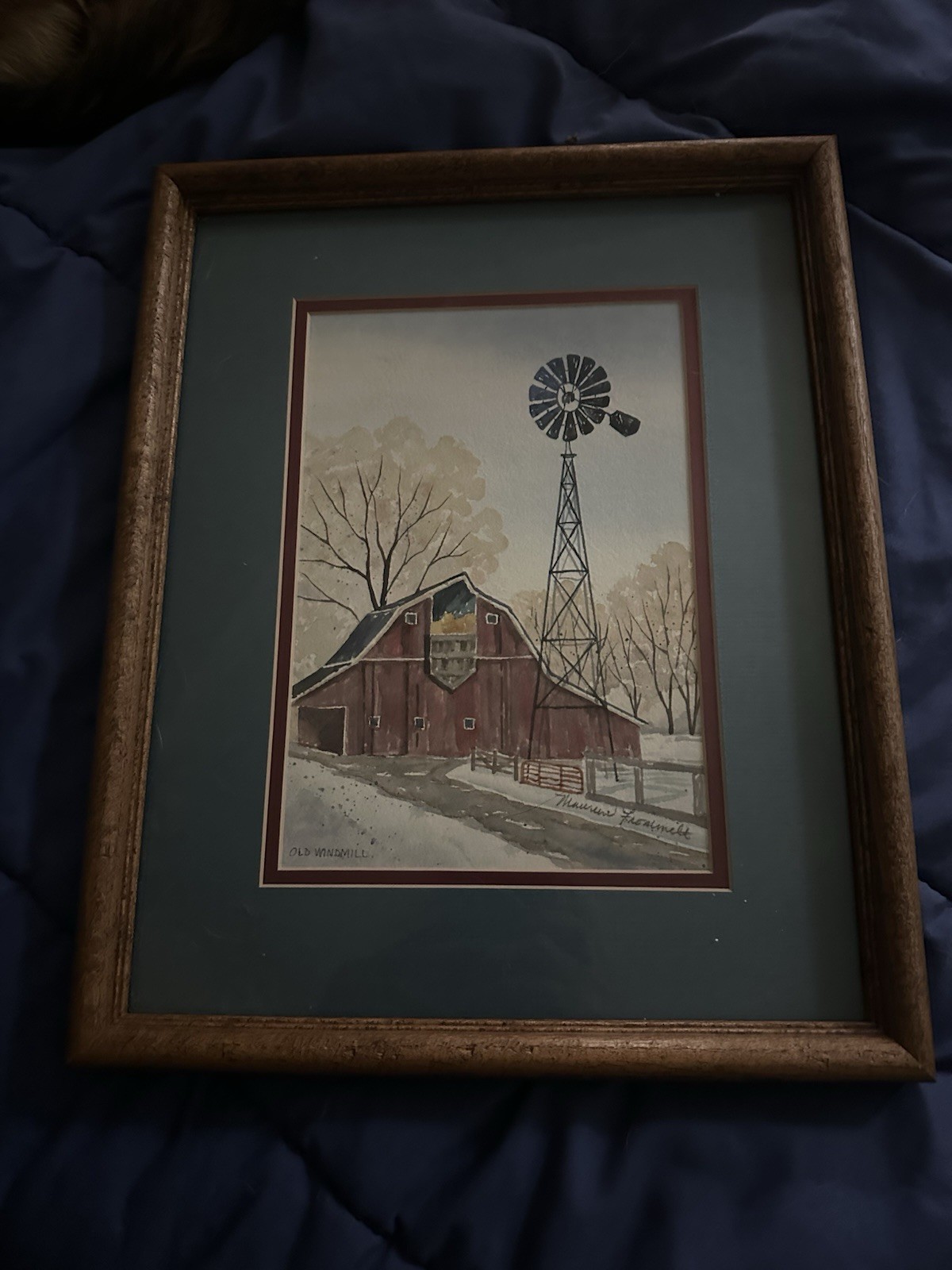 Maureen Frommelt Original Art Old Mill Picture Framed Cottage Core Cabin Country