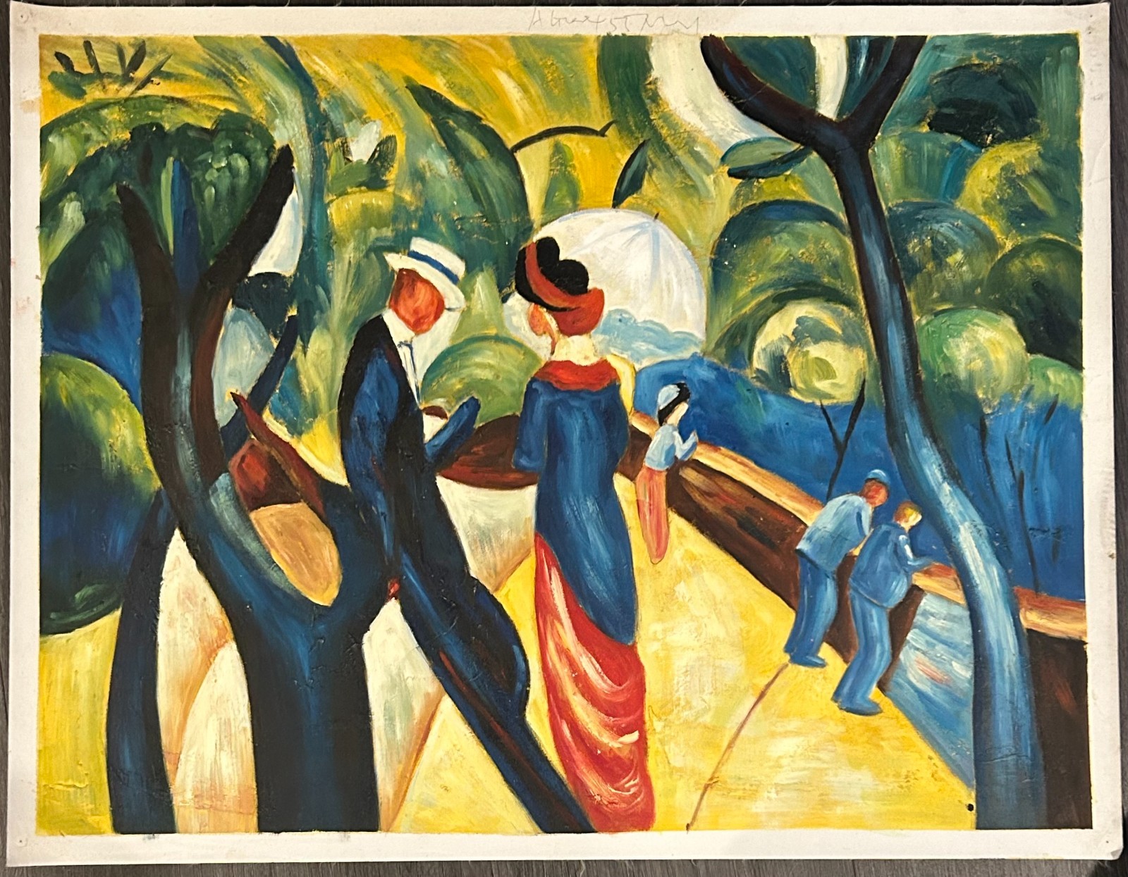 Hand-Painted Reproduction of «Promenade» on Canvas Paper 27×35.