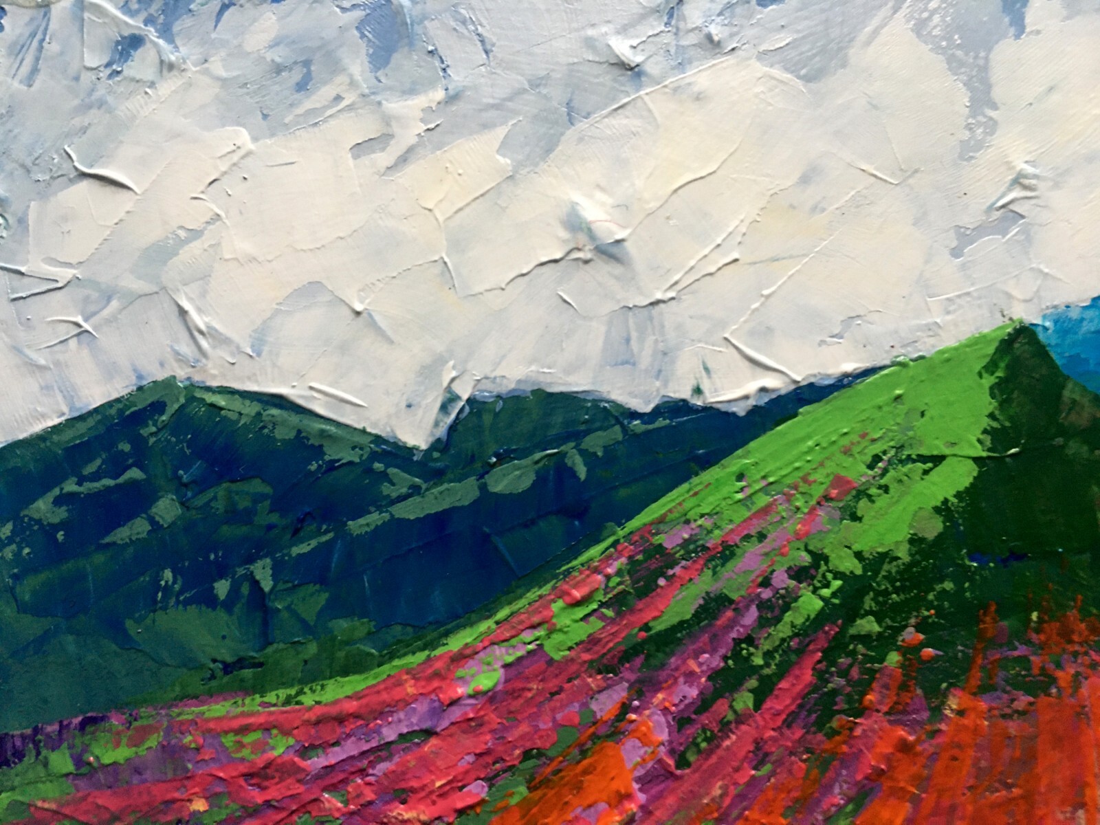 Oil Painting Carpathians Zadorozhnya V. Unframed Original Decor Art nAAA2583