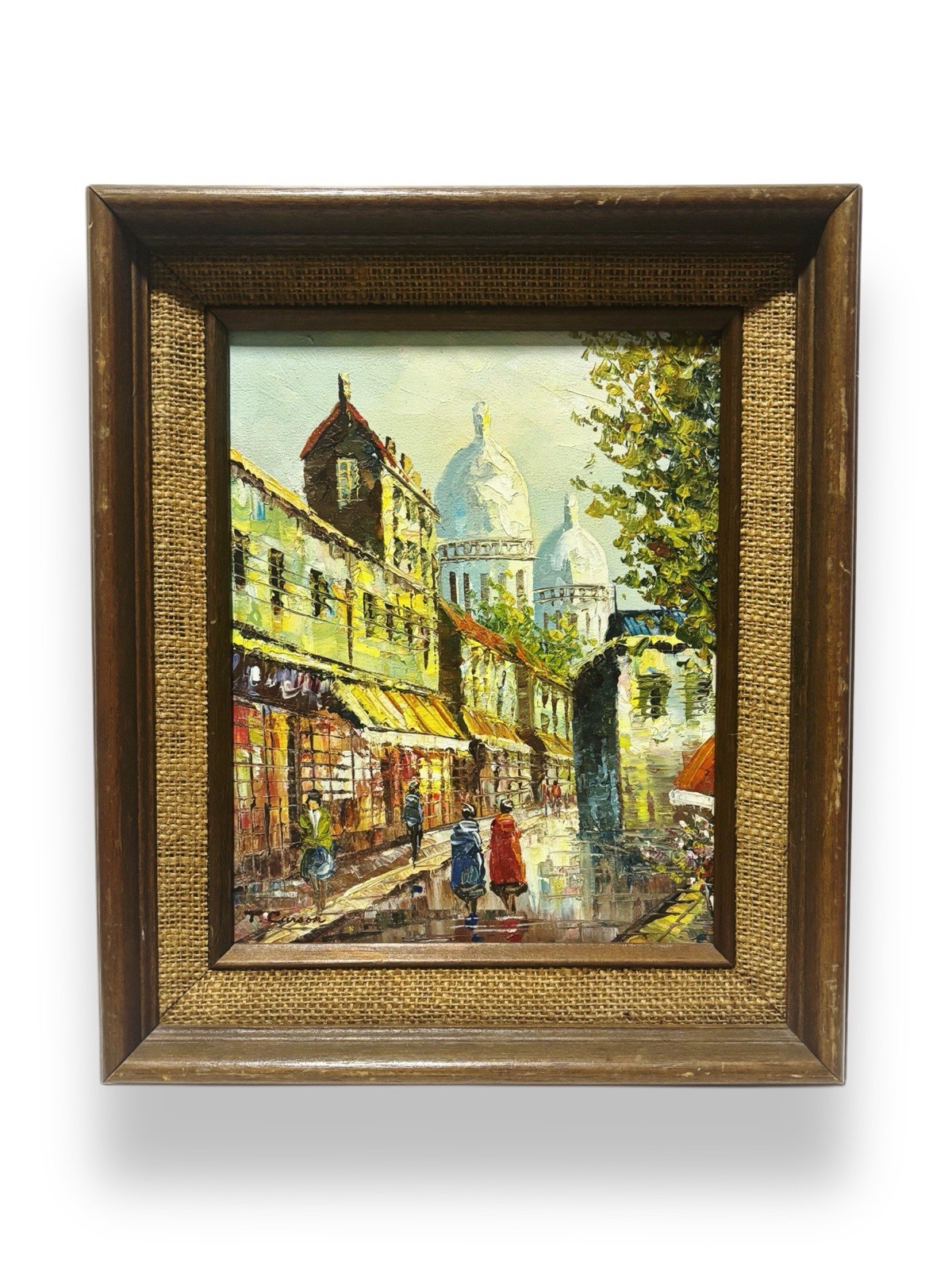 Original Oil Painting Paris Street Scene Impasto Framed Signed Thomas Carson