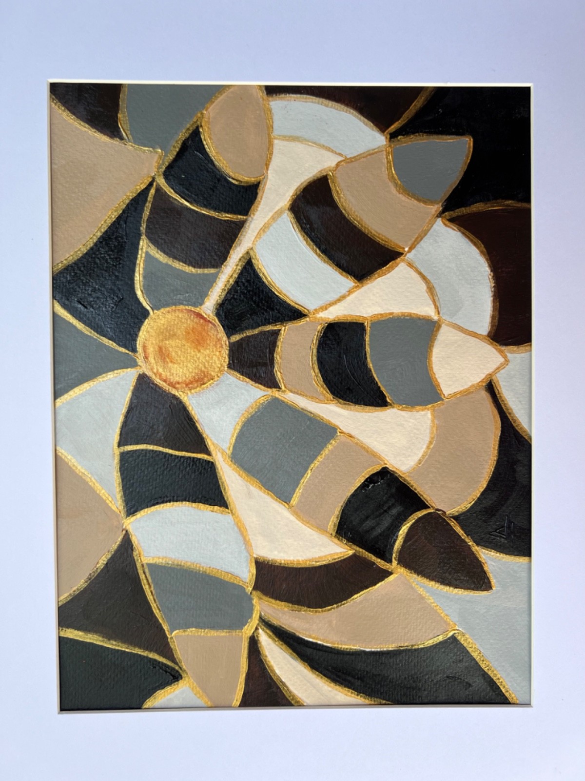 Painting Original Abstract Acrylic Matted 11×14 Modern Art Jimarieart