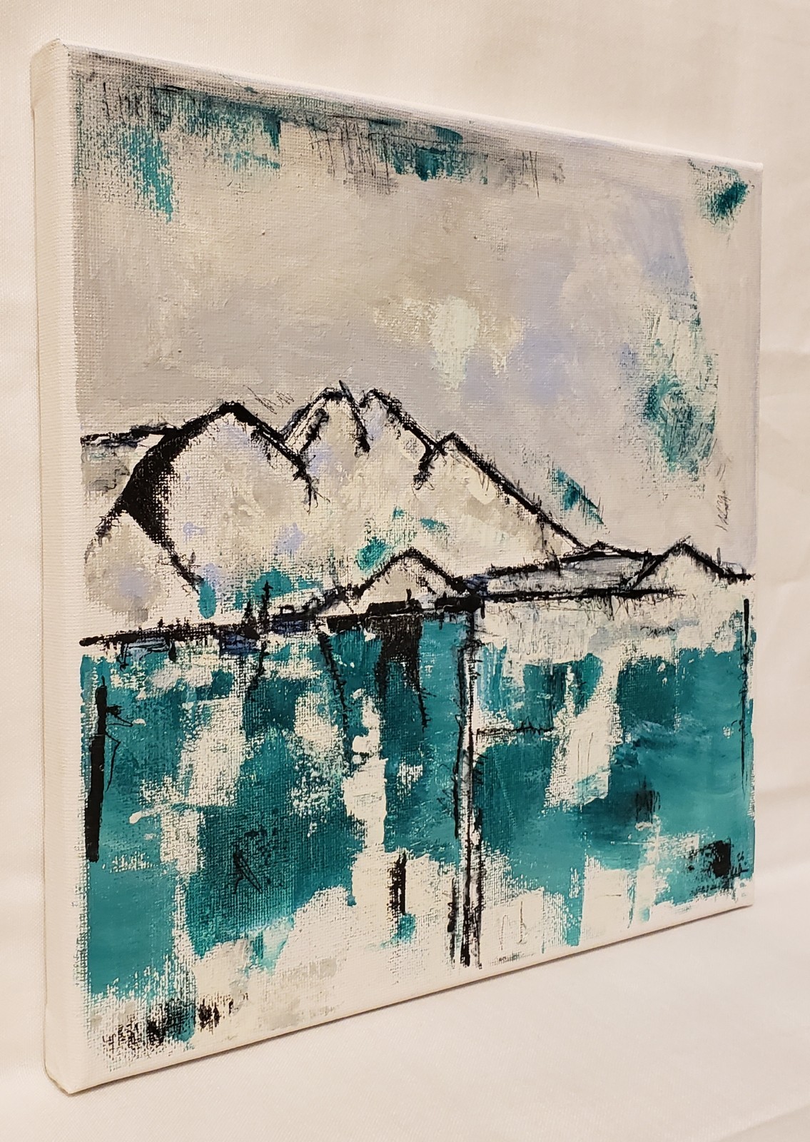 No.686 Original Abstract Minimal Landscape Painting By K.A.Davis