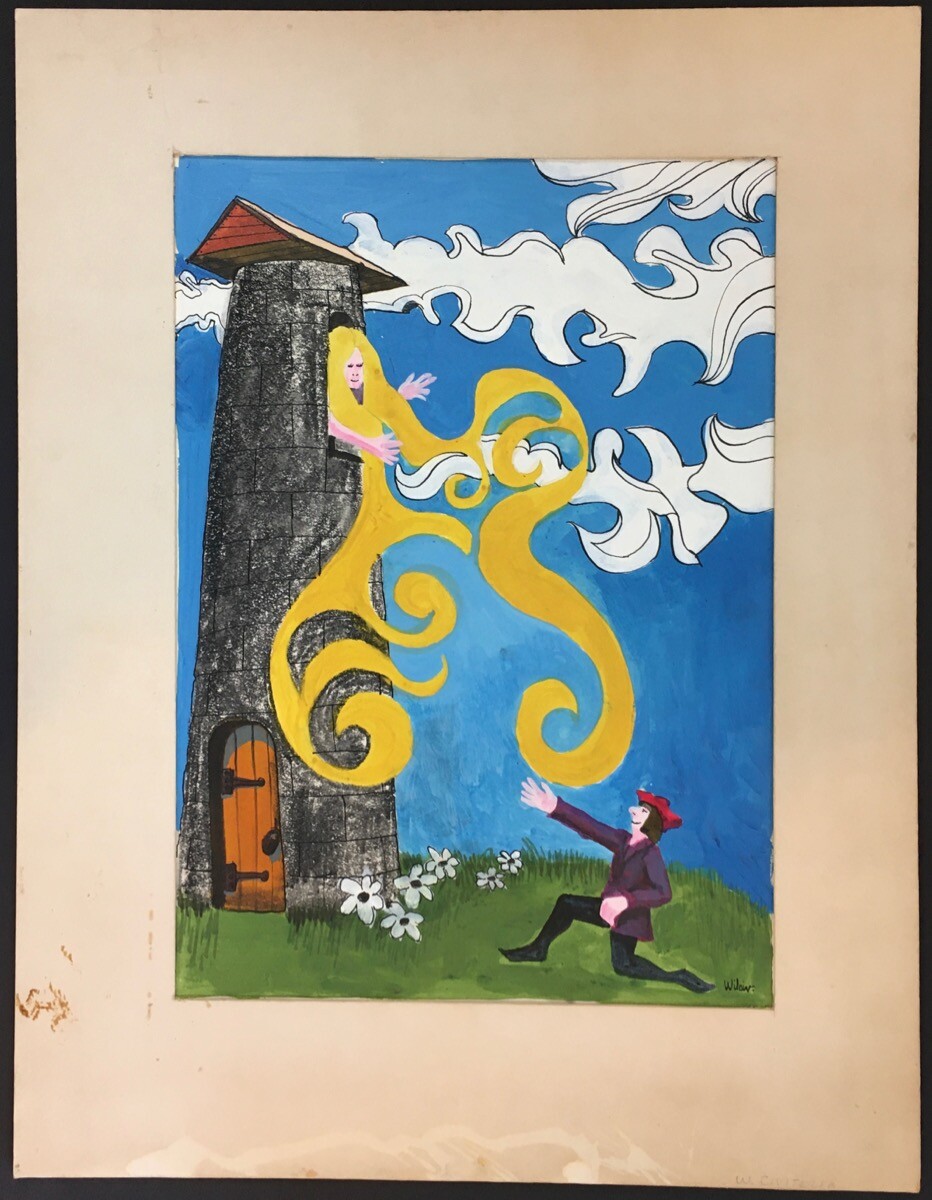 4 Original 1970s Signed Watercolor & Ink Paintings by Pennsylvania Illustrator