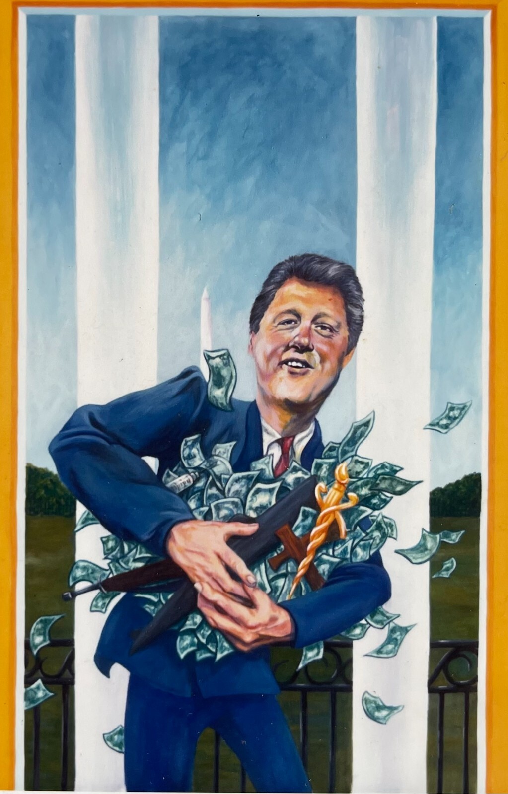 KATIA KARLOFF Illustration PRINT Signed PRESIDENT CLINTON WHITEHOUSE with CASH