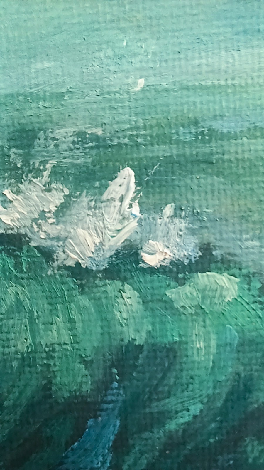 ORIGINAL Oil Painting Impressionism Ocean Waves Moody Fine Art 6″x8″