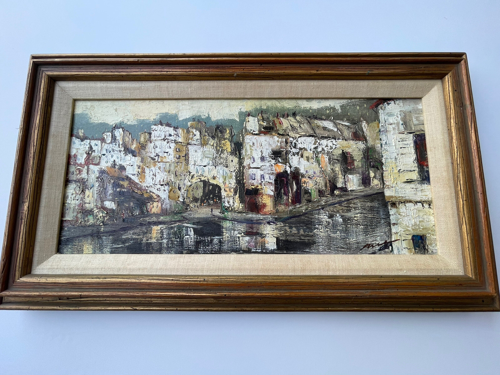 MID CENTURY PAINTING FRENCH STREET SCENE MYSTERY ARTIST IMPRESSIONISM MODERNISM