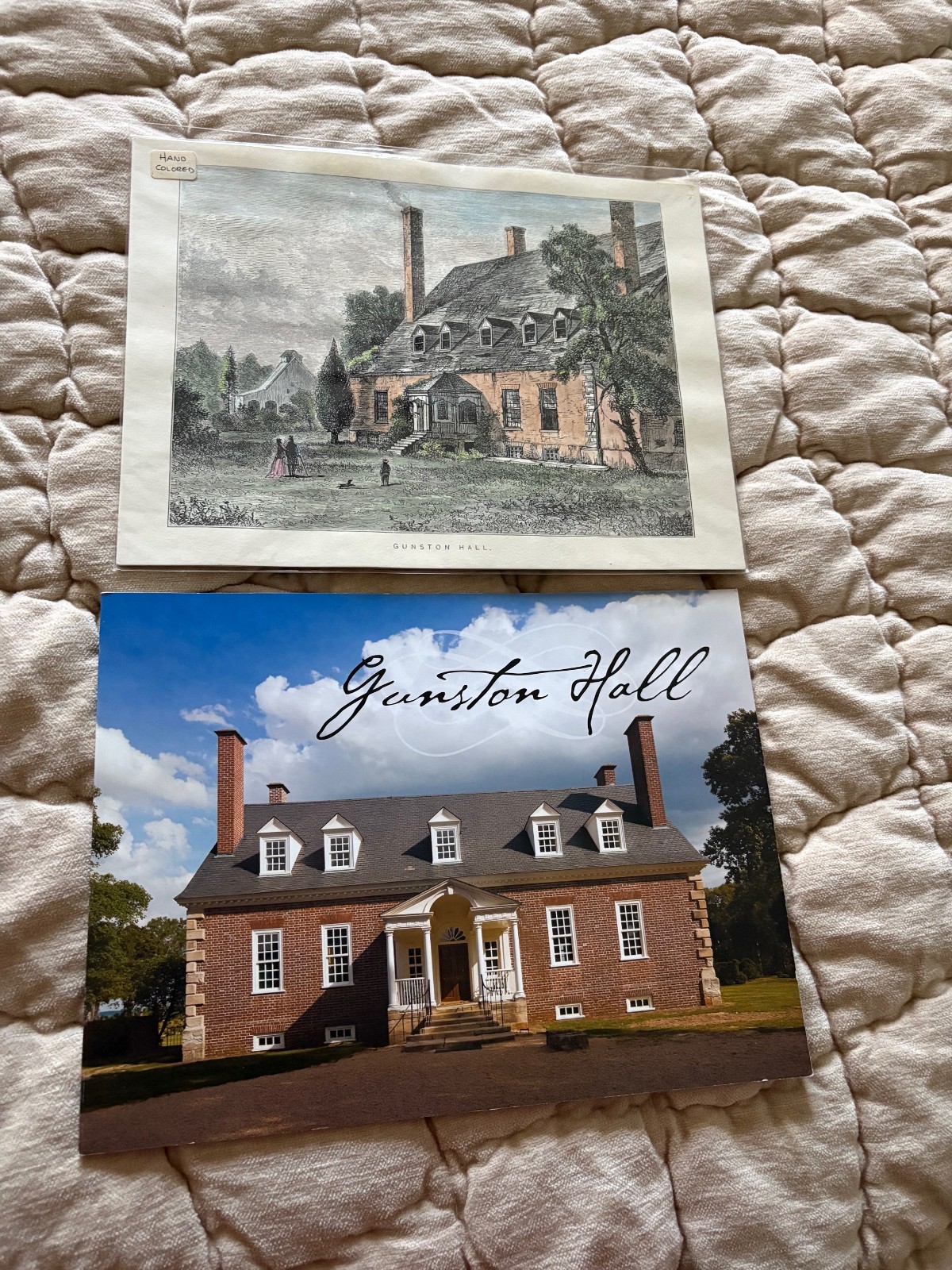 Gunston Hall Home of George Mason Lot of 2 Items Hand Painted Art Work +