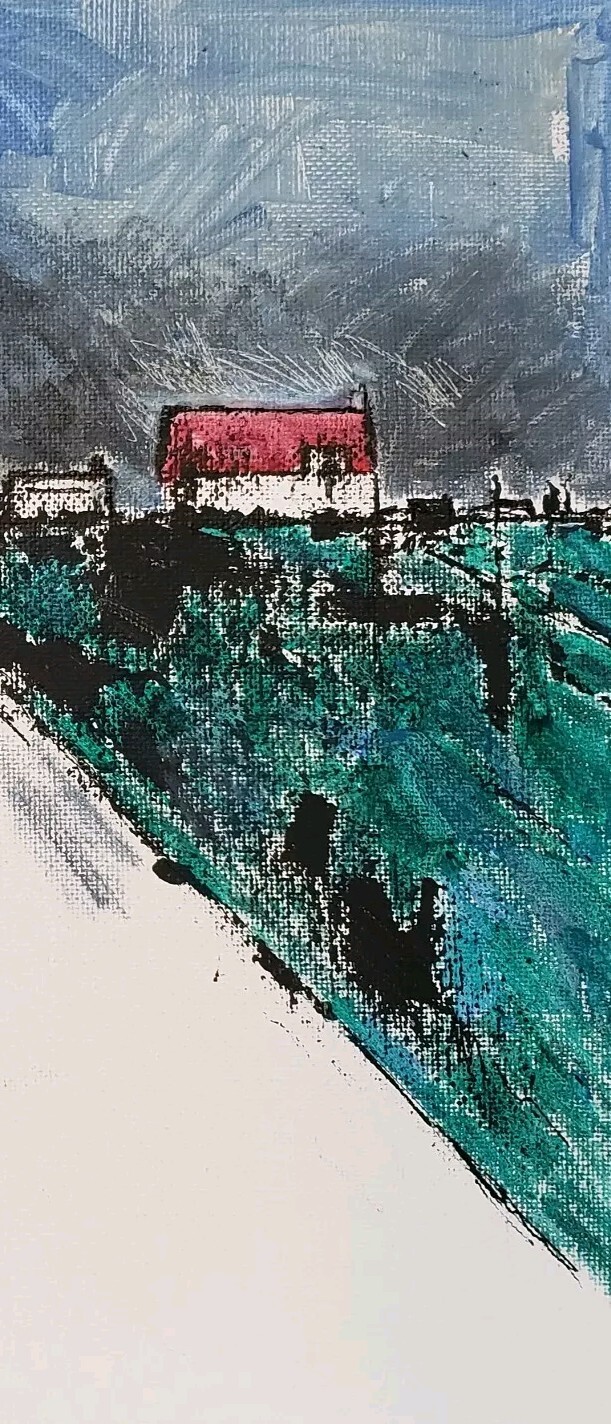 No.631 Original Abstract Modern Minimal Landscape Painting By K.A.Davis