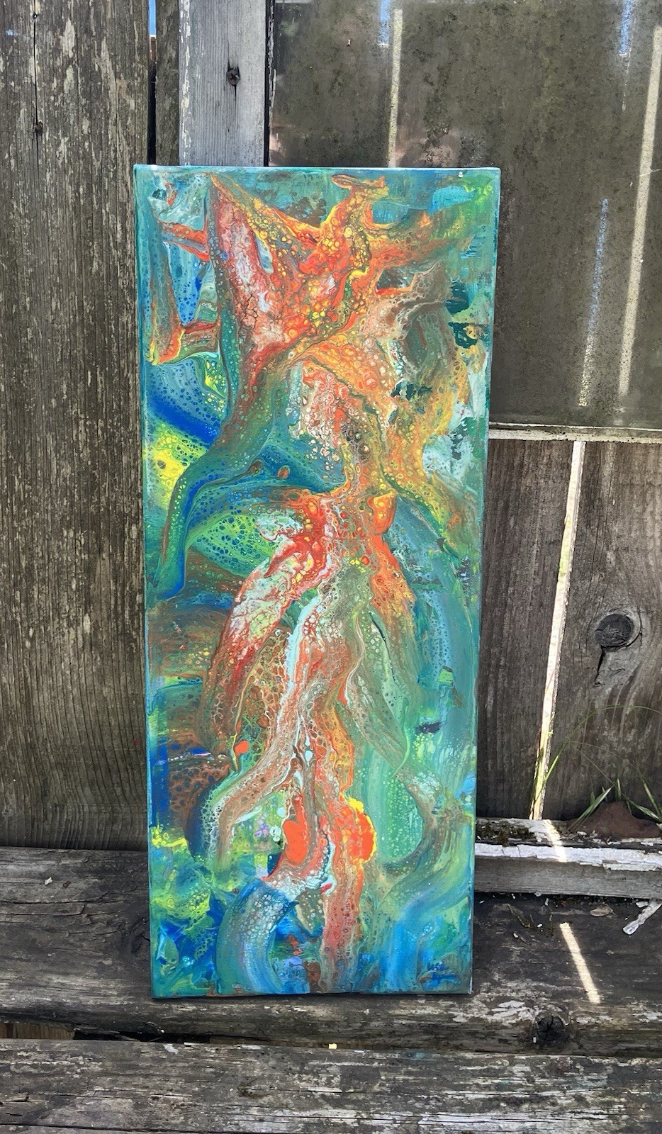 Acrylic Pour painting “Oceanic Bloom”