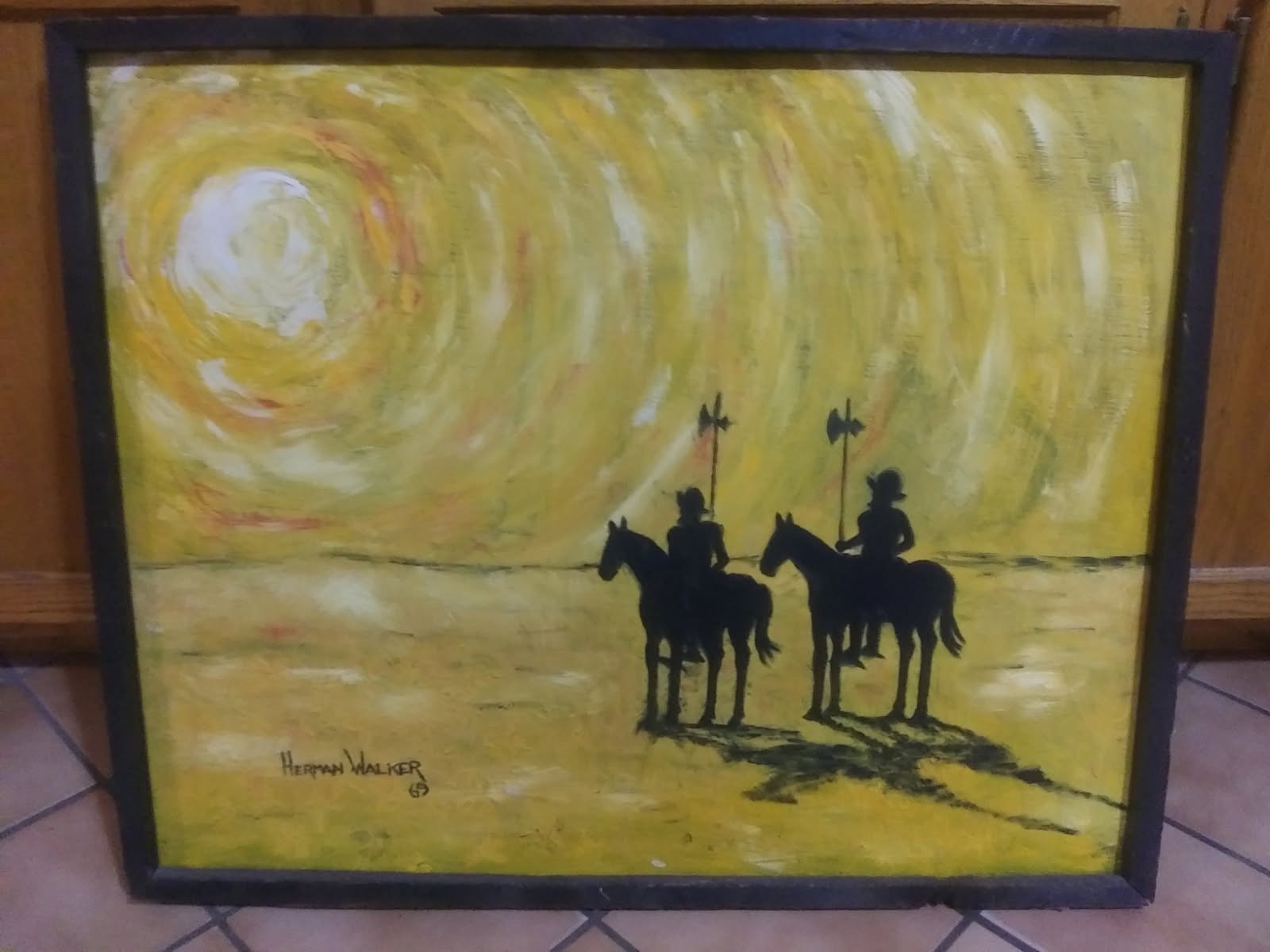 Famed Cowboy Artist » Herman Walker » Early Days Conquistador Painting 1969