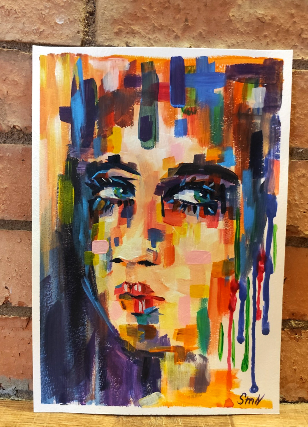 Original Art Strong Woman Abstract Portrait Female Painting Unique Author’s Work