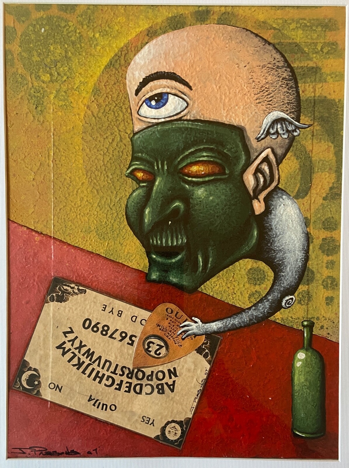 Jay Parsons oil on board , Ouija 2007. Mystical Fortune Teller. Outsider