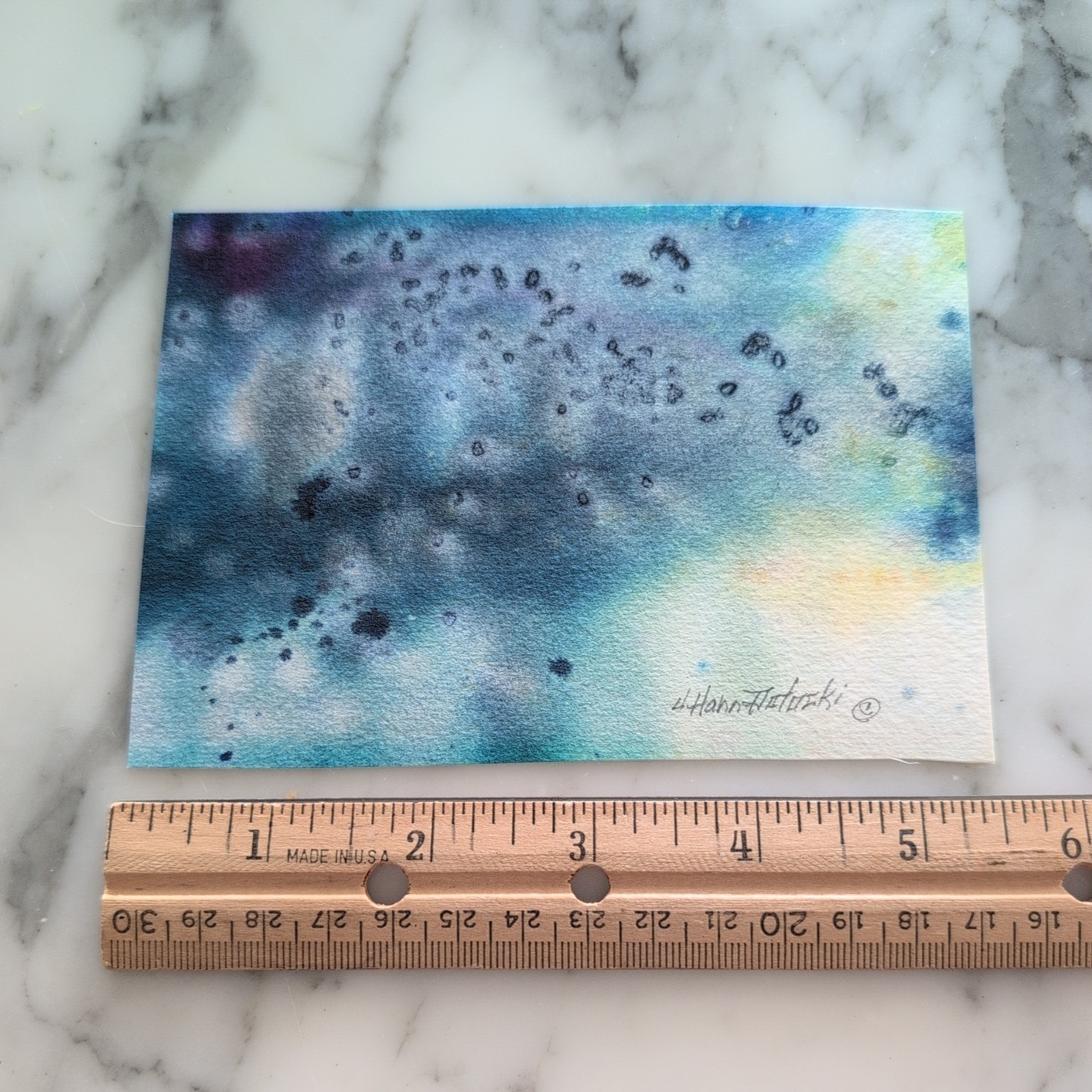 ORIGINAL SIGNED ART PAINTING WATER COLOR BY HAHN POTOCKI 4″x5.5″ One of a kind!