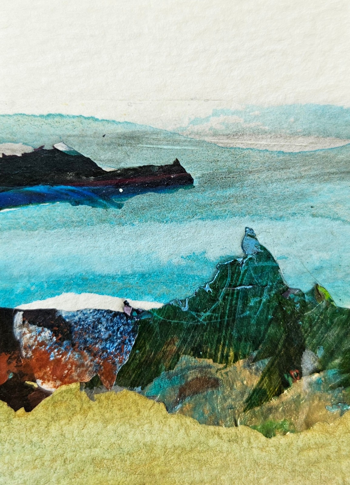 ACEO Card 2.5×3.5″ Original Miniature Art Abstract Landscape Series 11/11 #0023