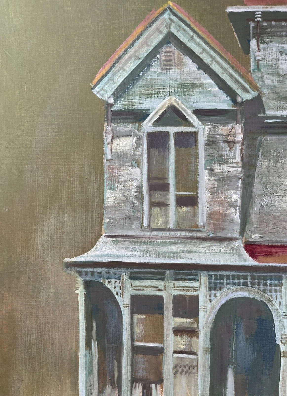 ISAIAH DAVIS DURHAM VIRGINIA ANTIQUE VICTORIAN HAUNTED BATES HOUSE PAINTING