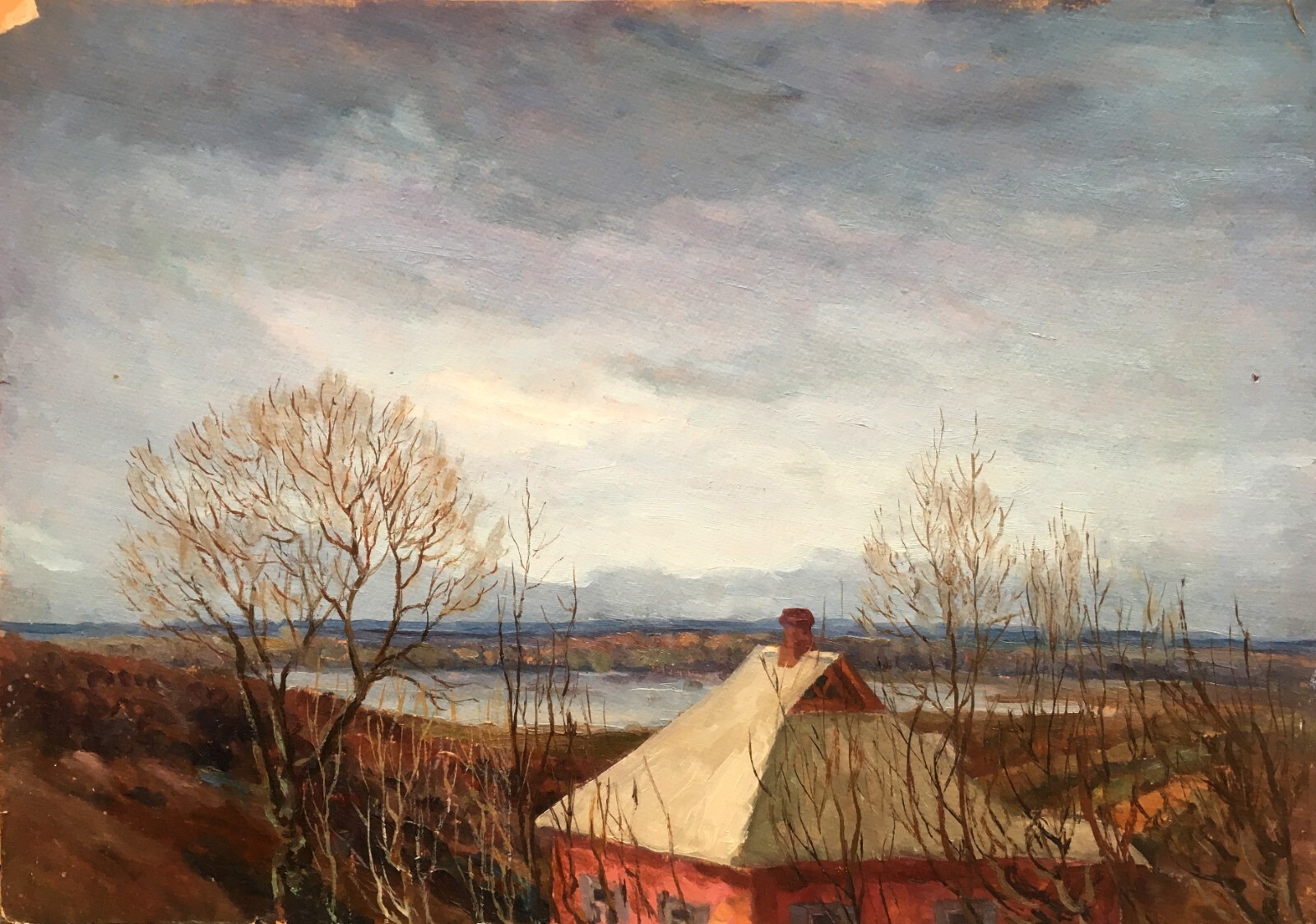Oil Painting Unframed Romance of Autumn Cherkas A Home Decor Signed Artwork n641